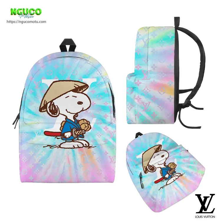 Backpack snoopy v3 and louis vuitton gift unique laptop backpacks for man woman and kid